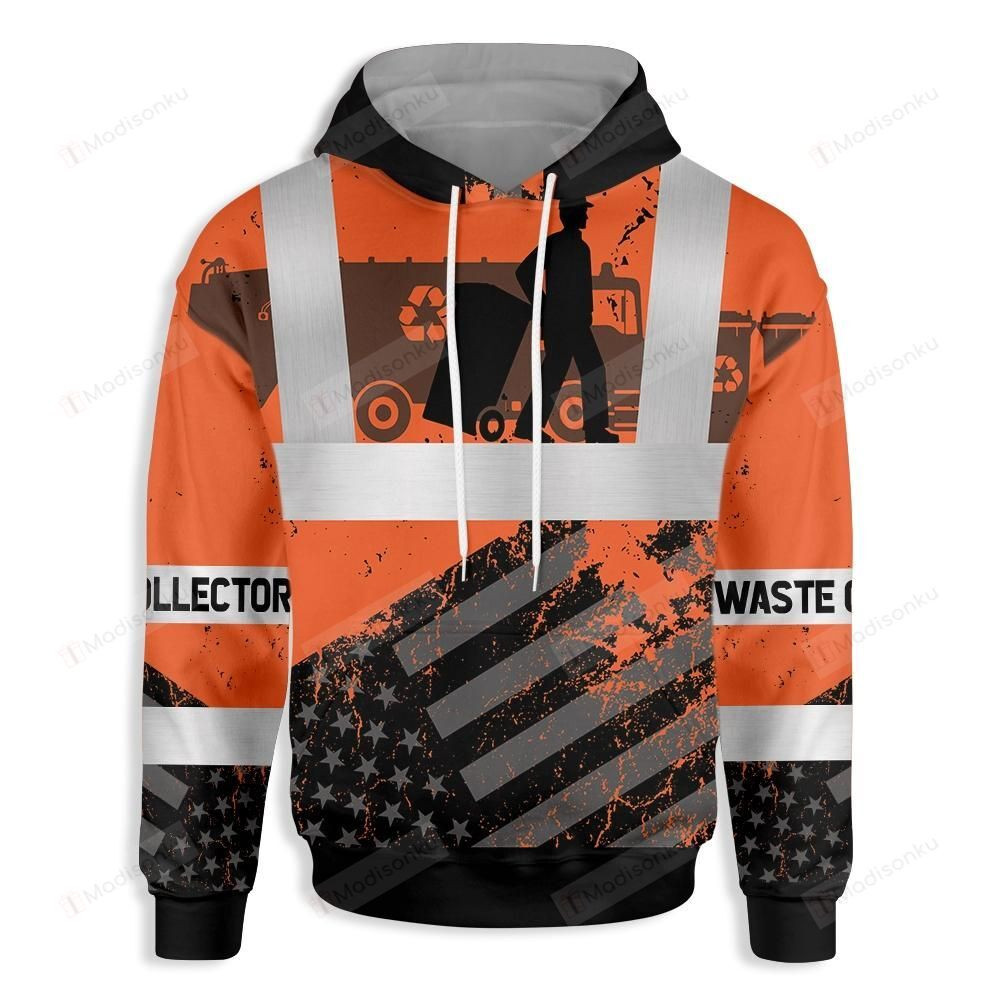 Waste Collector American Flag 3D All Over Print Hoodie, Zip-up Hoodie