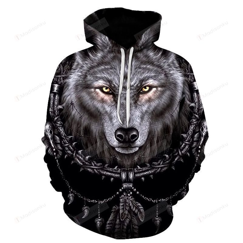 Wolf  3D All Over Print Hoodie, Zip-up Hoodie