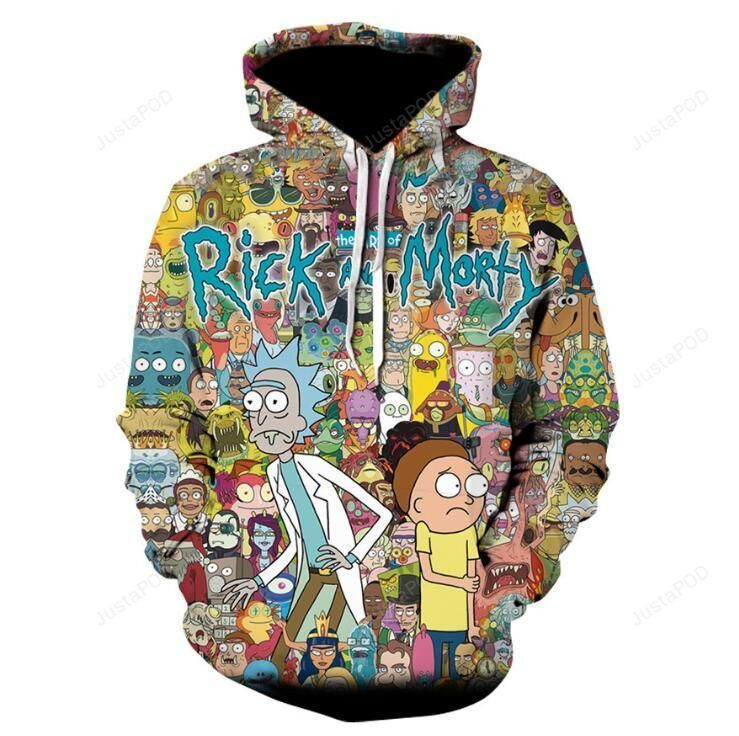 Rick And Morty 3D All Over Print Hoodie, Zip-up Hoodie