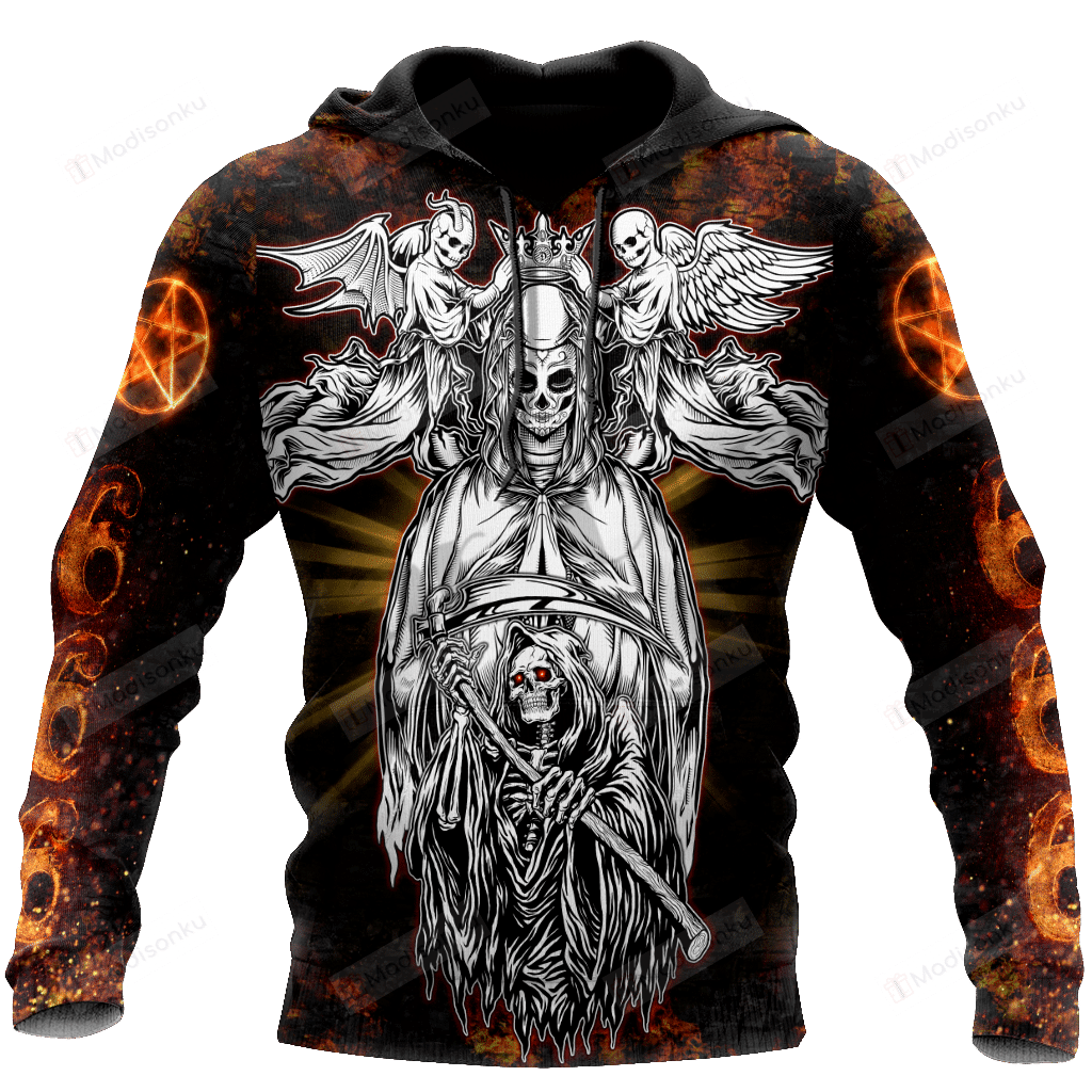 Skull Horror 3D All Over Print Hoodie, Zip-up Hoodie