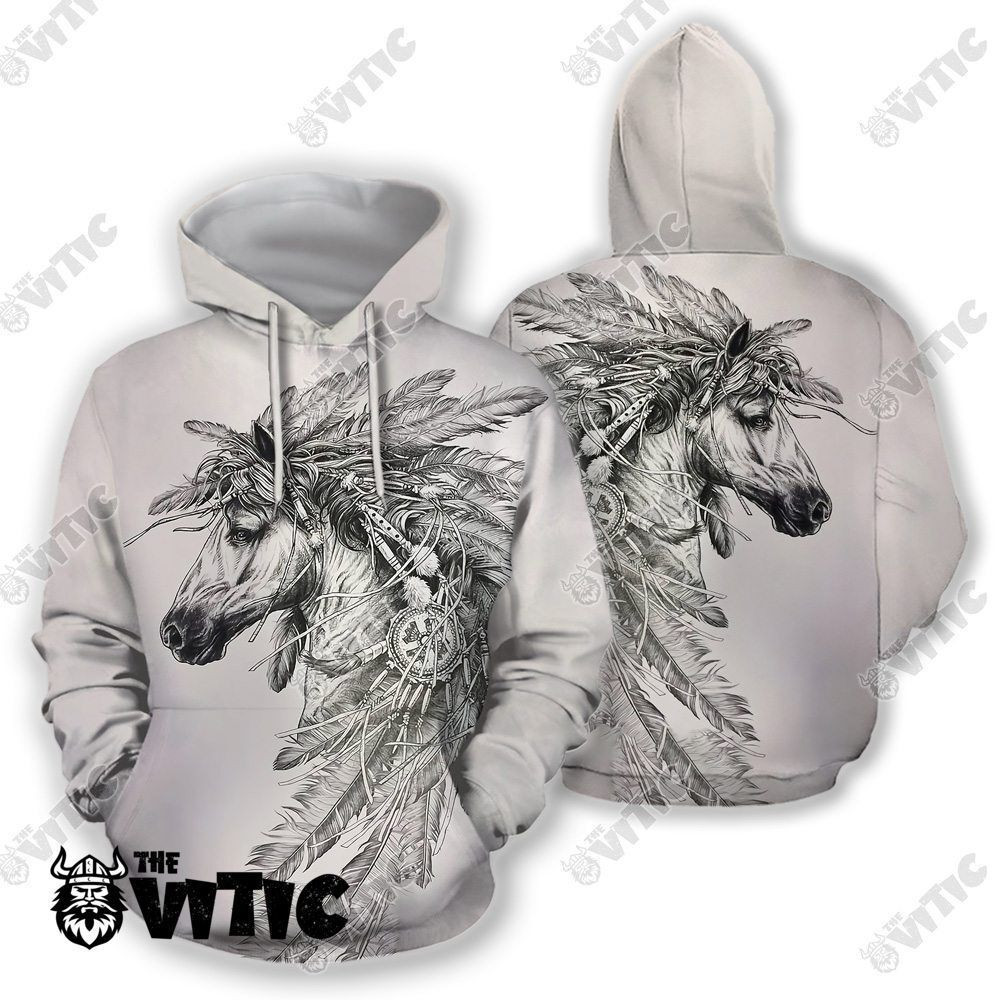 Horse Native American Hoodie 4526