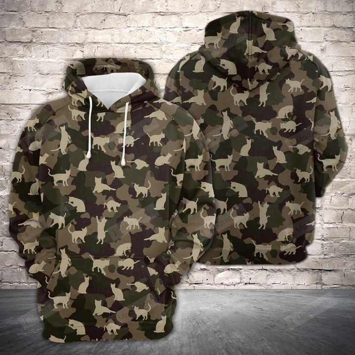 Amazing Camouflage Cats 3D All Over Print Hoodie, Zip-up Hoodie