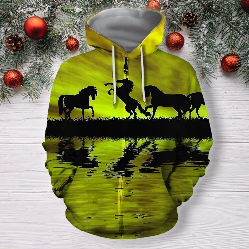 3D Animals Horse Hoodie Bt05 #7