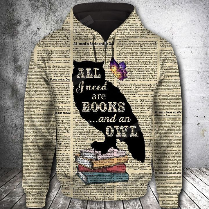 Book And Owl 3D All Over Print Hoodie, Zip-up Hoodie