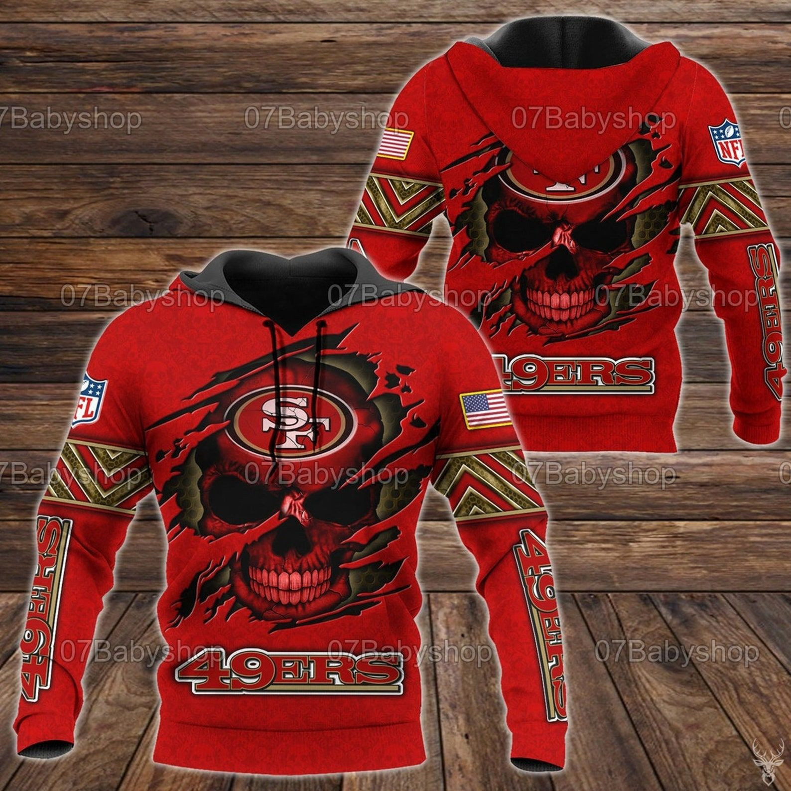 San Francisco 49ers NFL 3D All Over Print Hoodie, Zip-up Hoodie