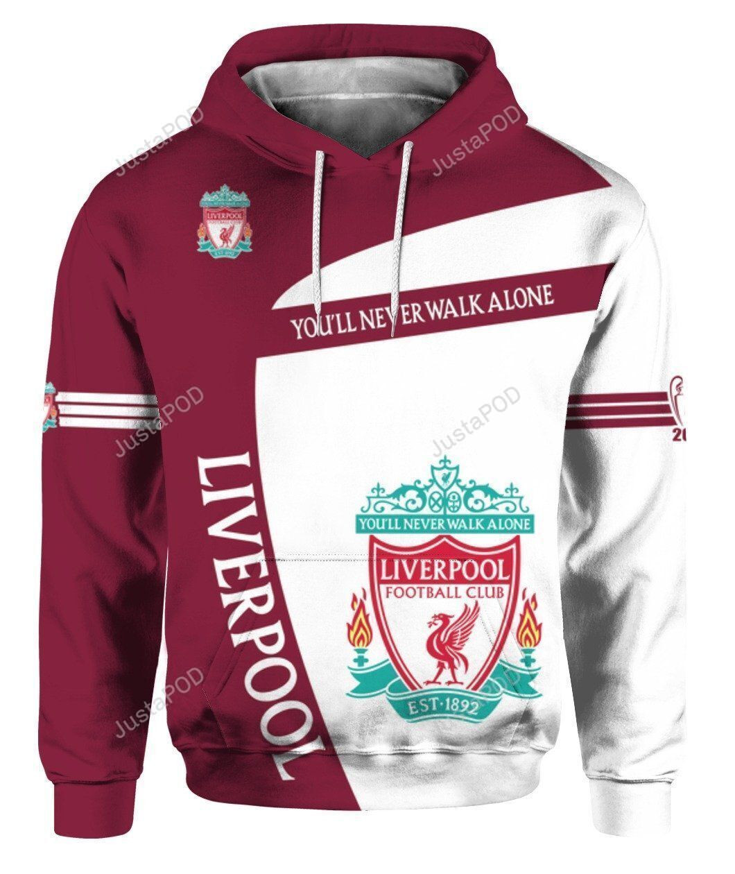 Liverpool Football Club You'll Never Walk Alone For Unisex 3D All Over Print Hoodie, Zip-up Hoodie