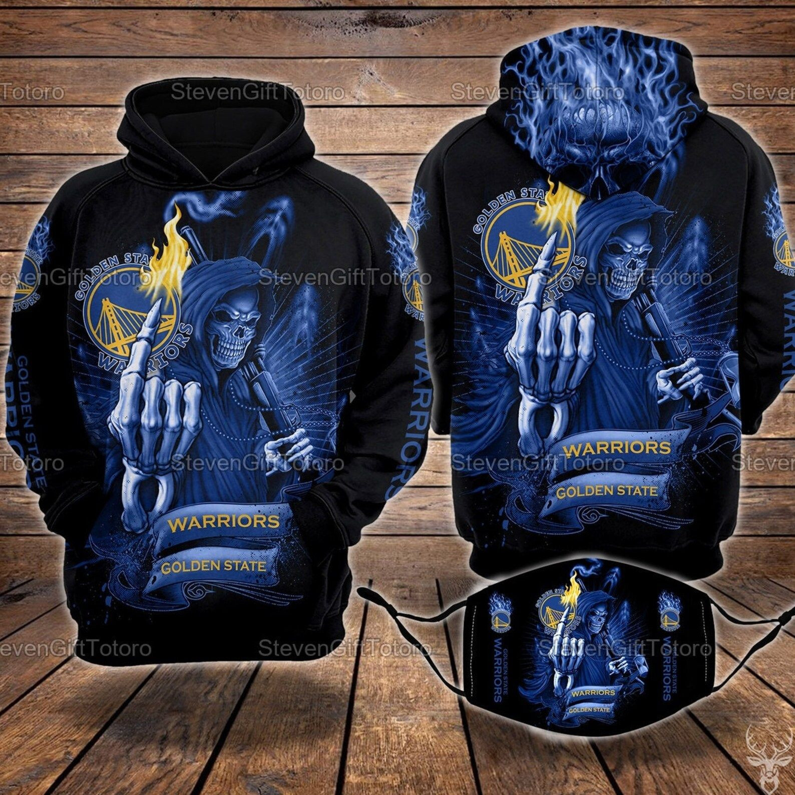 Golden State Warriors Skull Hoodie 3D Printed Pull Over Hoodie, Zip Up Hoodie