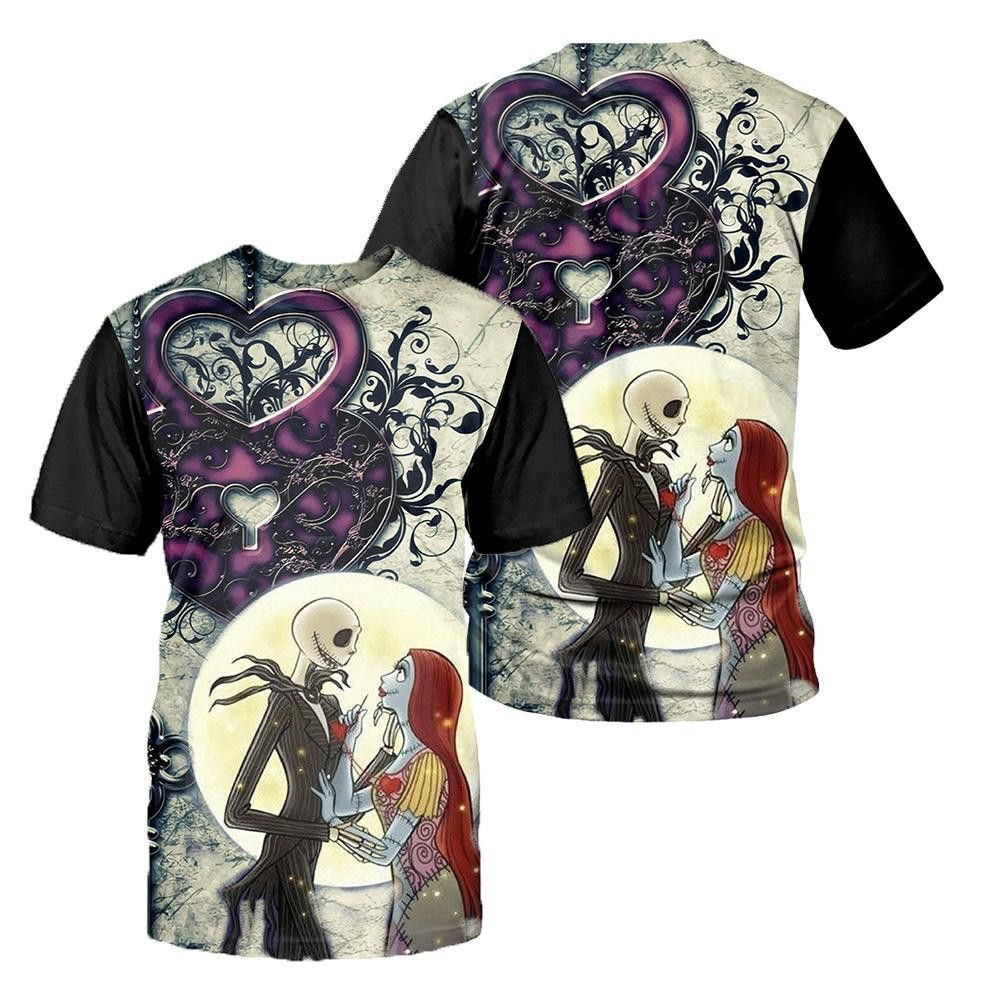 Jack Skellington Sally Hoodie 3D All Over Printed Shirts For Men And Women Jack Skellington Sally All Over Print 3D Hoodie Jack Skellington Sally All Over Print 3D T Shirt