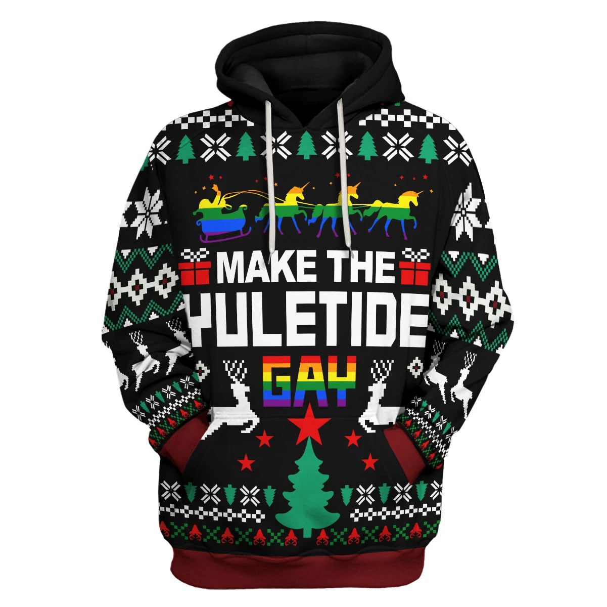 Make The Yuletide Gay 3D All Print Hoodie, Zip- Up Hoodie