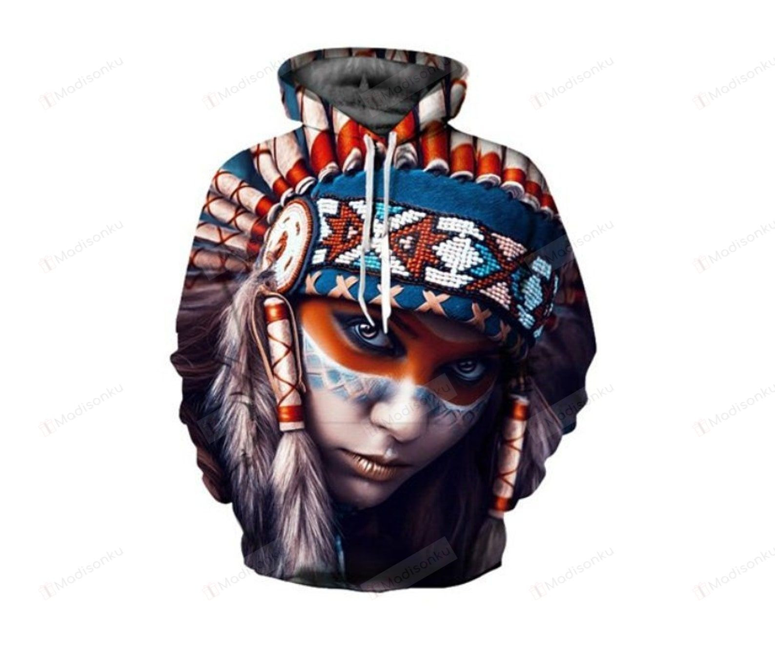 Creative Colorful Tribe Girl 3d All Over Print Hoodie, Zip-Up Hoodie