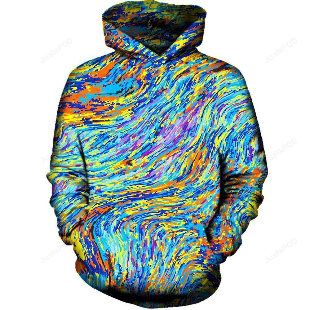 Starry Flow 3D All Over Printed Hoodie, Zip- Up Hoodie