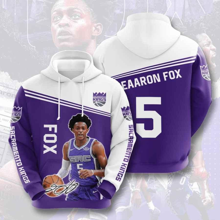 Sports Basketball Nba Sacramento Kings Deaaron Fox  3D All Over Print Hoodie, Zip-up Hoodie