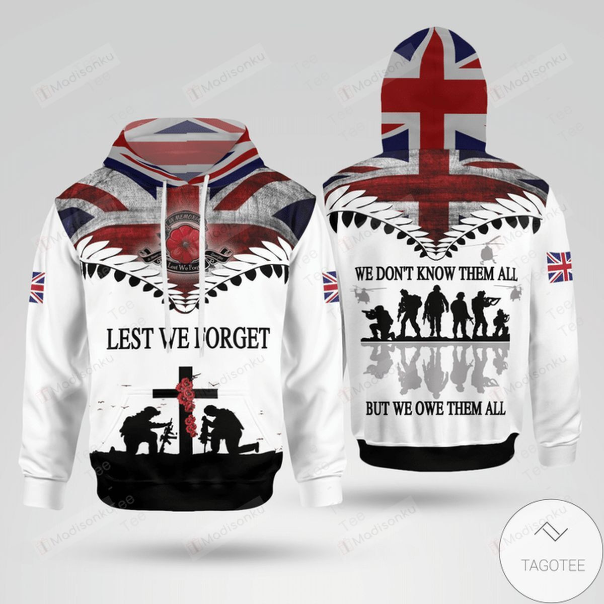 Sale Off Uk Veteran Lest We Forget 3D All Over Print Hoodie, Zip-up Hoodie