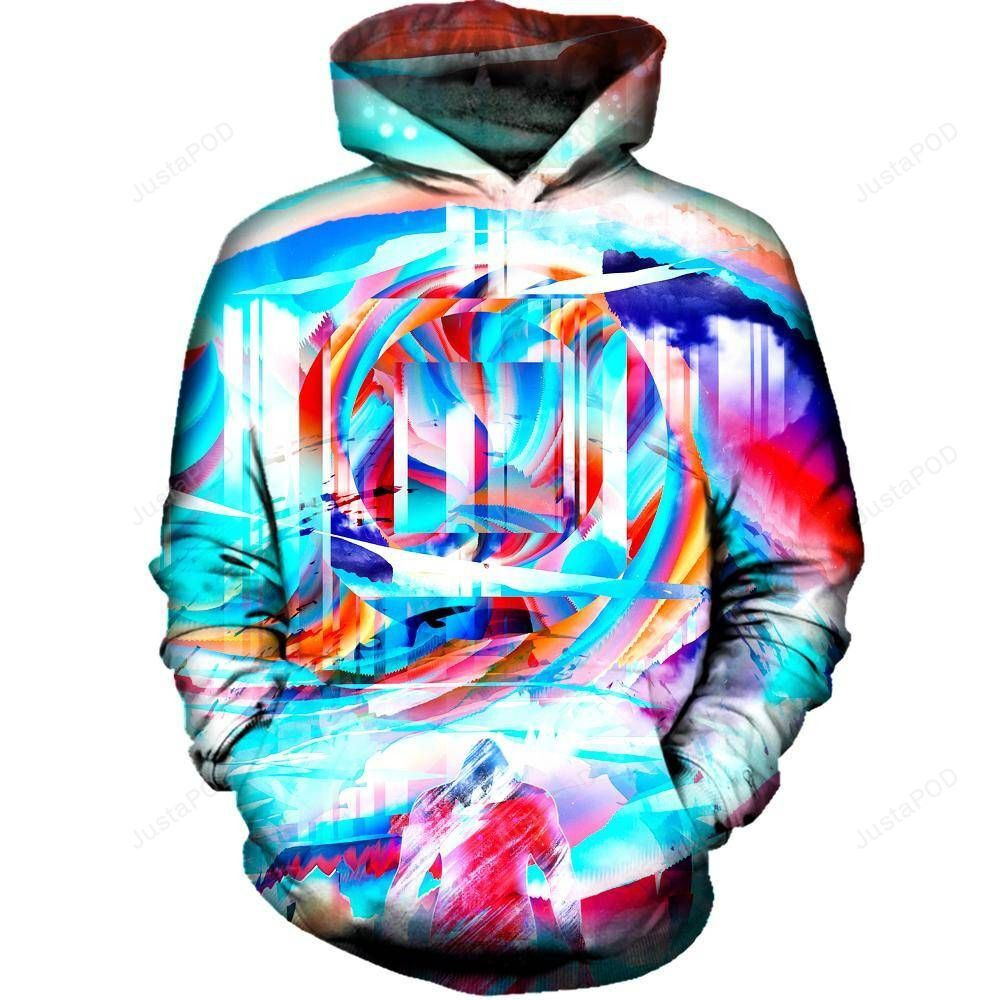 Abstract Square 3D All Over Printed Hoodie, Zip- Up Hoodie