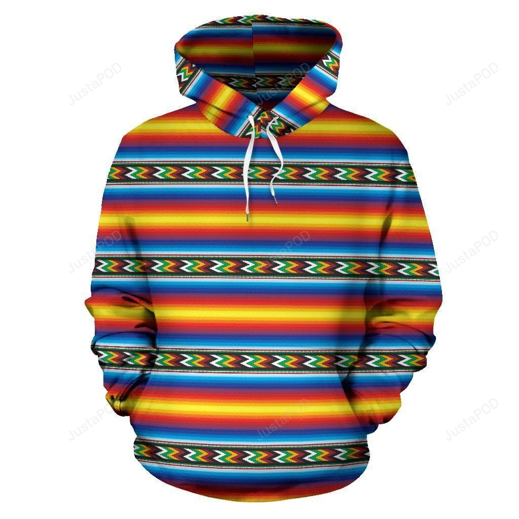 Mexican Blanket ZigZag Print Pattern Pullover 3D Hoodie For Men Women All Over 3D Printed Hoodie