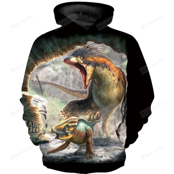 Dinosaur 3D All Over Print Hoodie, Zip- Up Hoodie