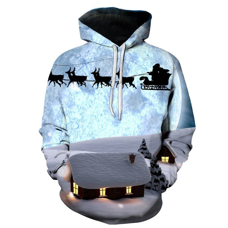 Cute Christmas Themed 3D All Over Print Hoodie, Zip-up Hoodie