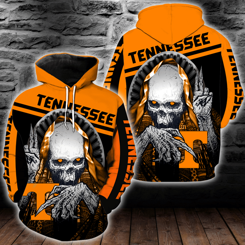 Tennessee Volunteers Skull 3D All Over Print Hoodie, Zip-up Hoodie