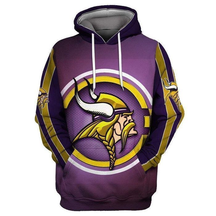 Minnesota Vikings 3D Hooded Pocket Pullover Hoodie Gift For Fan