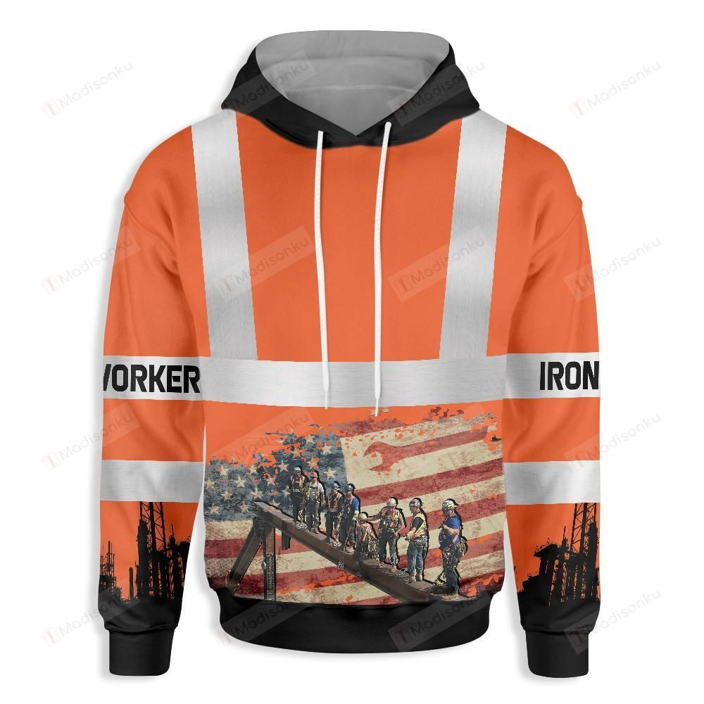 Ironworker Safety 3D All Over Print Hoodie, Zip-up Hoodie