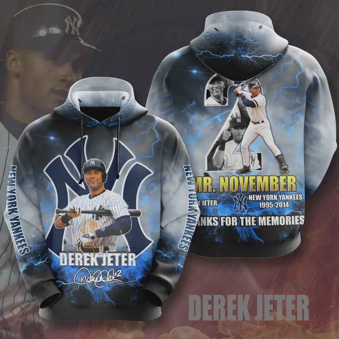 Derek Jeter 3D All Over Printed Hoodie, Zip- Up Hoodie