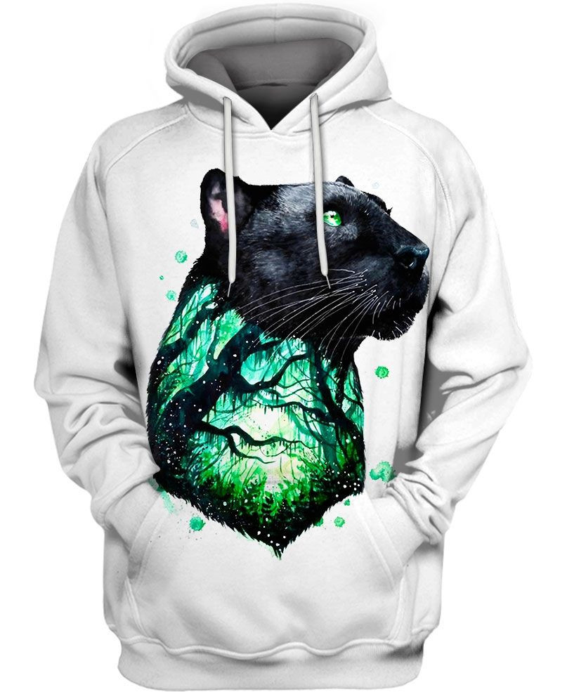 Green-Eyed Panther 3d All Over Print Hoodie, Zip-Up Hoodie