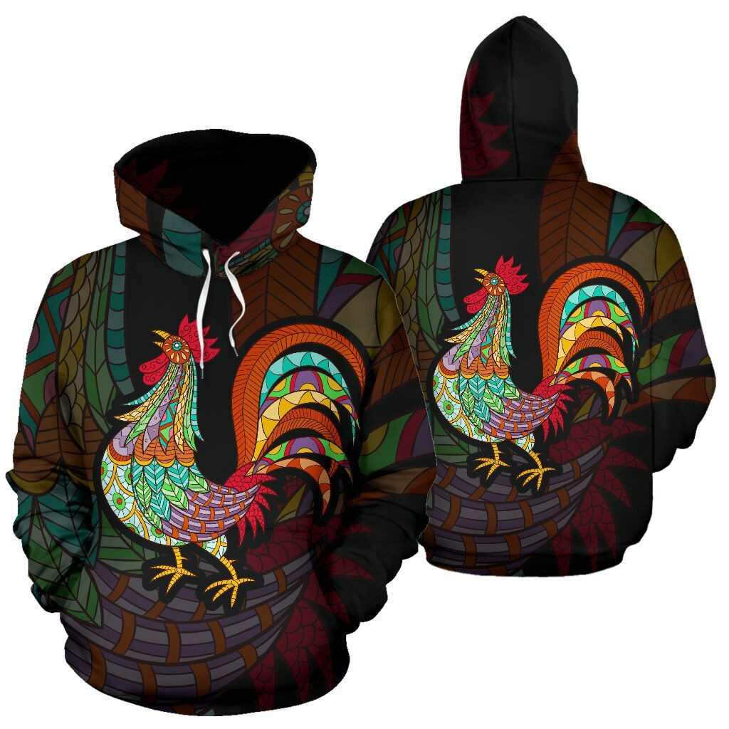 Chicken Print Hoodie 3D All Over Print Hoodie, Zip-Up Hoodie