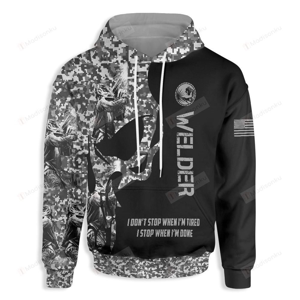 Welder Skull 3D All Over Print Hoodie, Zip-up Hoodie