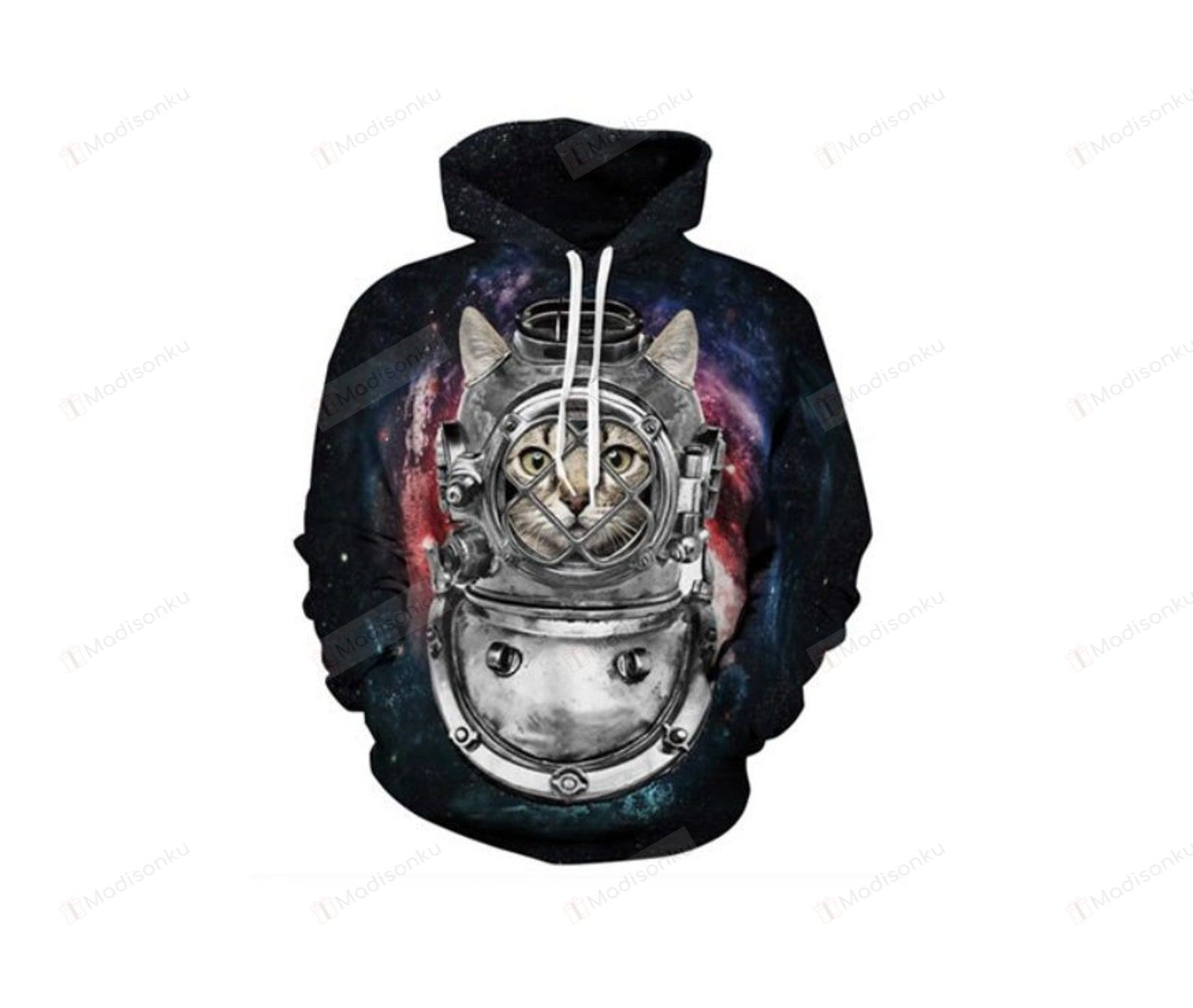 Creative Astronaut Space Cat 3D All Over Print Hoodie, Zip-up Hoodie