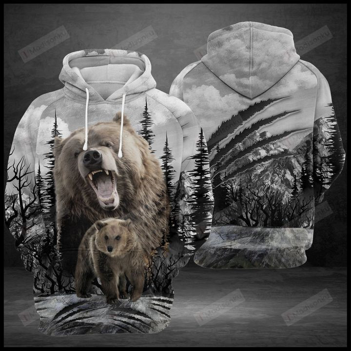 Bear Scratch For Unisex 3D All Over Print Hoodie, Zip-up Hoodie