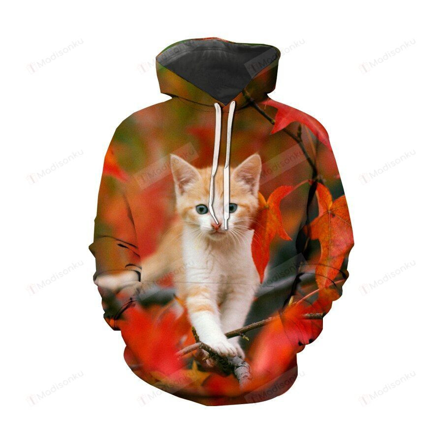 Cat 3D All Over Print Hoodie, Zip-up Hoodie