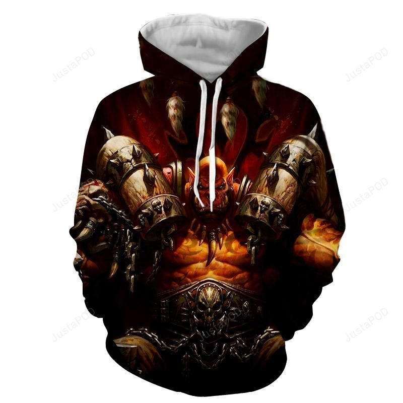 World Of Warcraft - Grommash Hellscream 3d All Over Print Hoodie, Zip-Up Hoodie