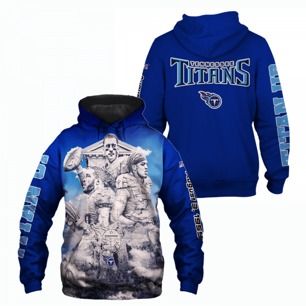 Official Tennessee Titans NFL August 3 1959 Men And Women 3D Full Printing Hoodie Shirt Tennessee Titans NFL 3D Full Printing Shirt