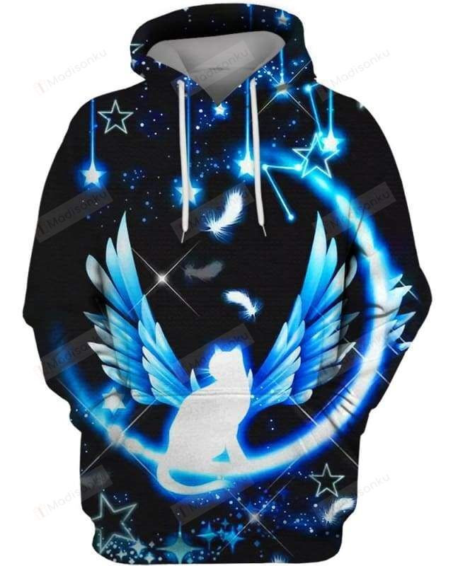 Cat & Moon 3D All Over Print Hoodie, Zip-up Hoodie