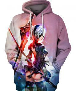 2B Nier: Automata 3D All Over Print Hoodie, Zip-up Hoodie