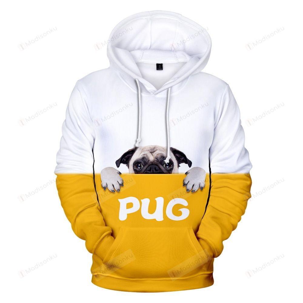 Pug For Unisex 3D All Over Print Hoodie, Zip-up Hoodie