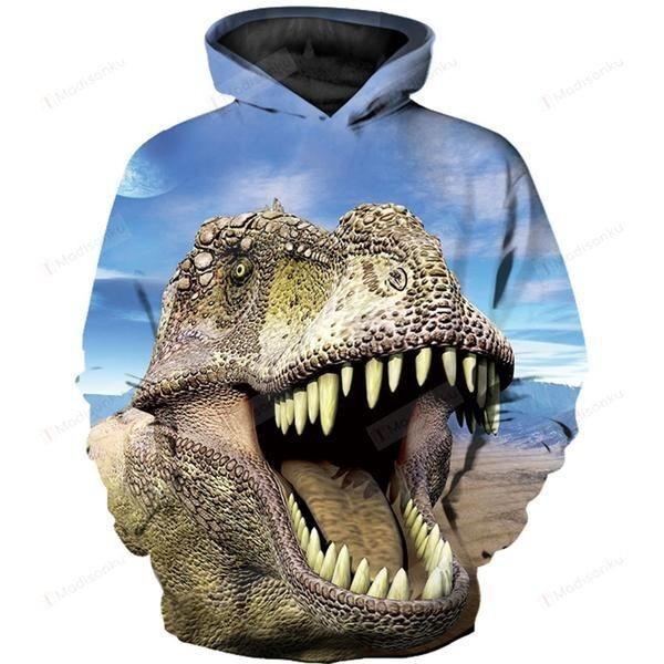 Dinosaur 3D All Over Print Hoodie, Zip- Up Hoodie