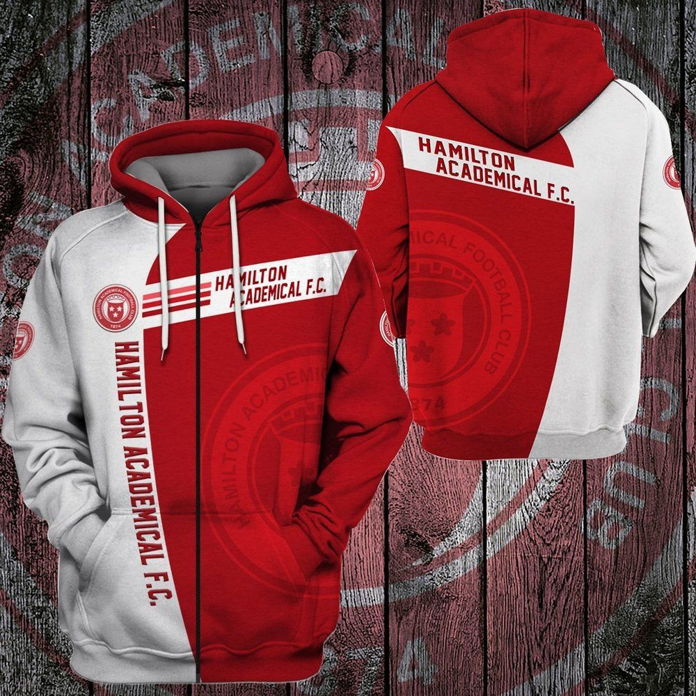 Hamilton Academical F.C. 3D All Over Print Hoodie, Zip-up Hoodie