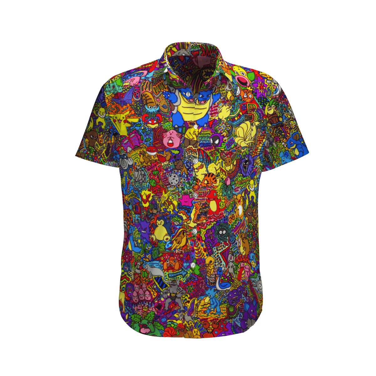 Happy Pokemon Beach Outfits Aloha Shirt For Men Women