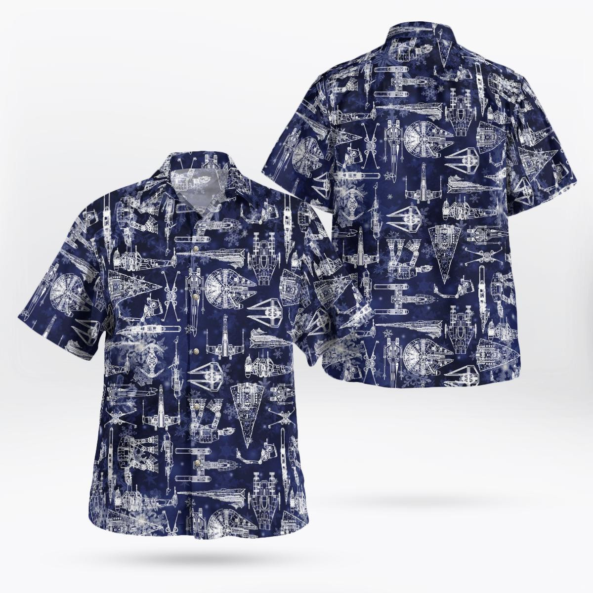 Star Wars SpaceShip Blue Hawaiian Shirt Aloha Shirt For Men Women