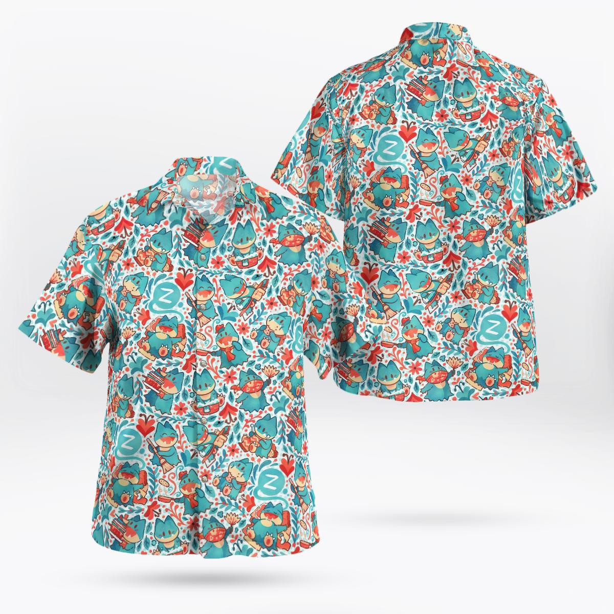 Pokemon Munchlax Seamless Hawaiian Shirt Aloha Shirt For Men Women