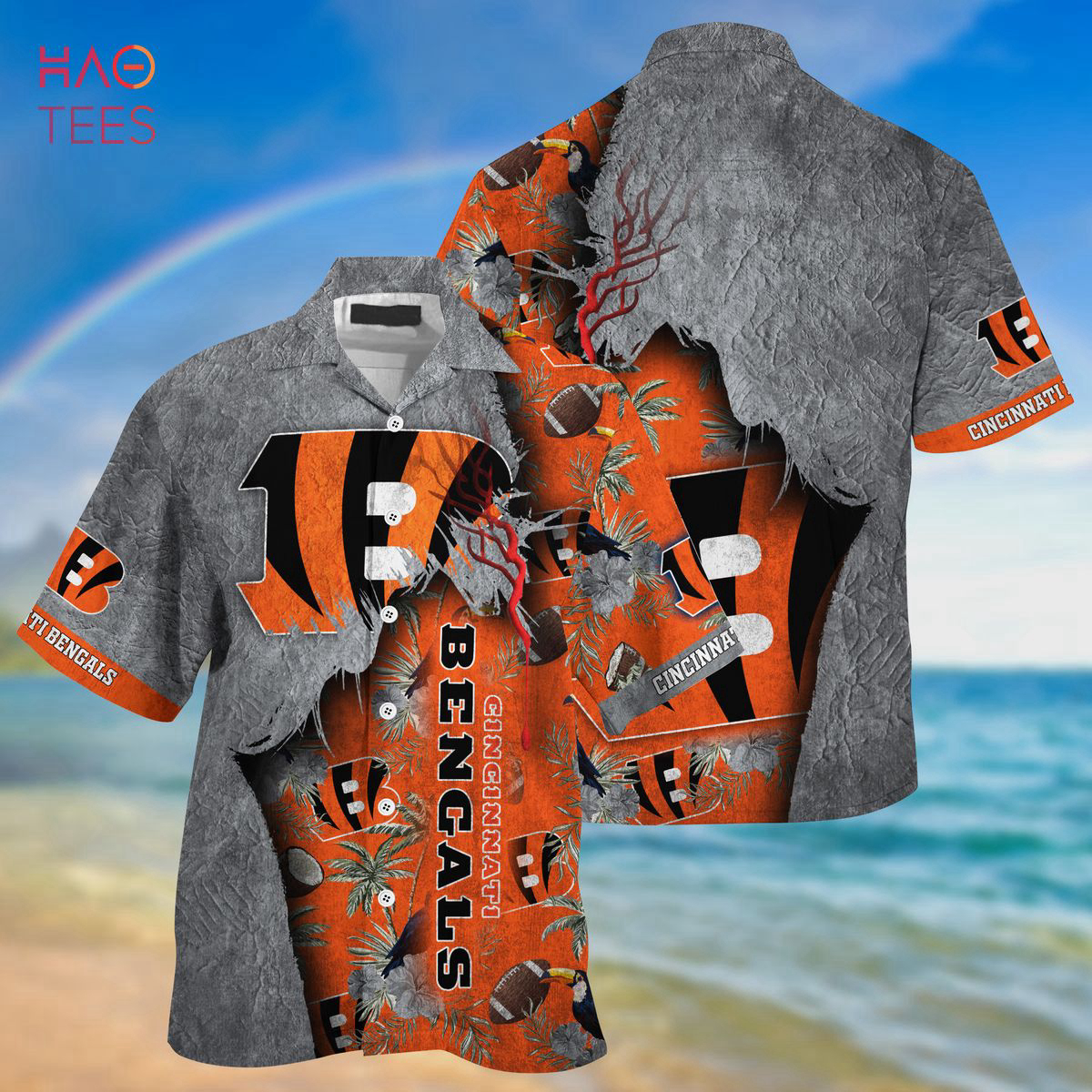 Cincinnati Bengals NFL Toucan Floral Hawaiian Shirt Hot Summer Aloha Shirt For Men Women