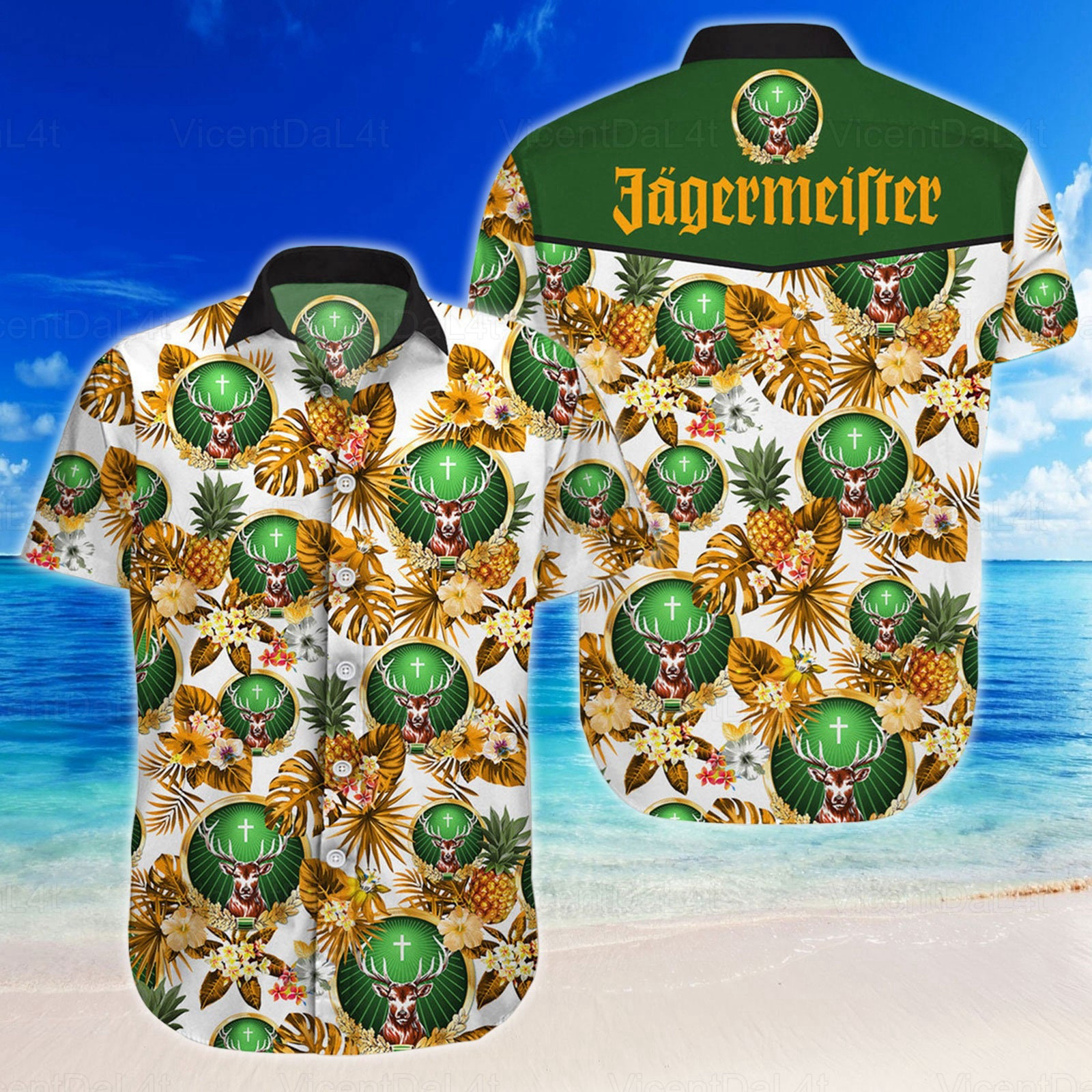 Jagermeister Gifts Button Up Shirts Aloha Shirts Men Wine Lover Shirts