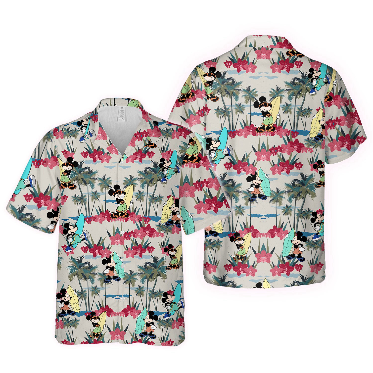 Mickey Surfing Cute Palm Tree Mickey Summer Beach Hawaiian Shirt