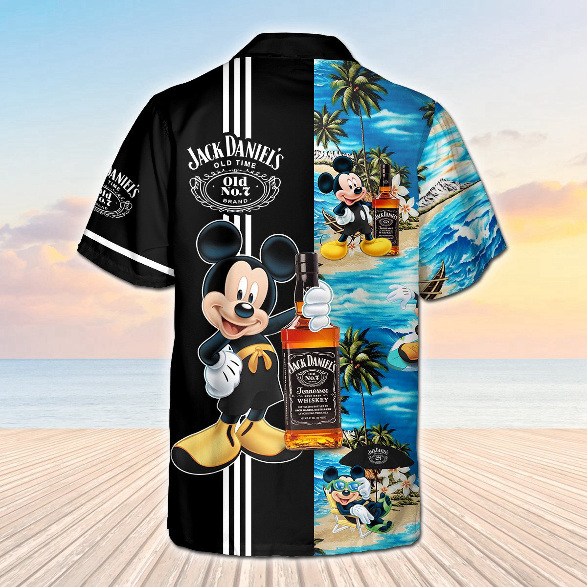 Jack Daniels  Old Time Mickey Mouse Hawaiian Shirt