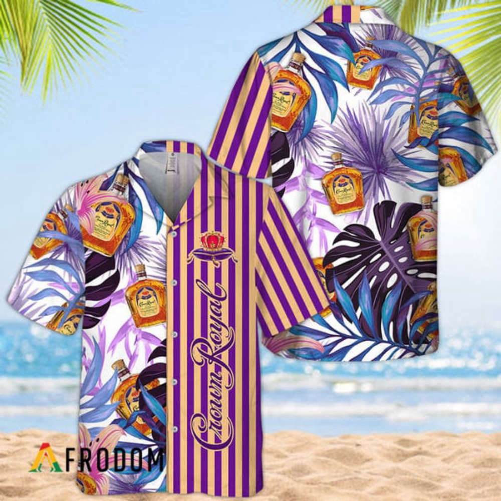 Tropical Plant Leaf Crown Royal Hawaiian Shirt