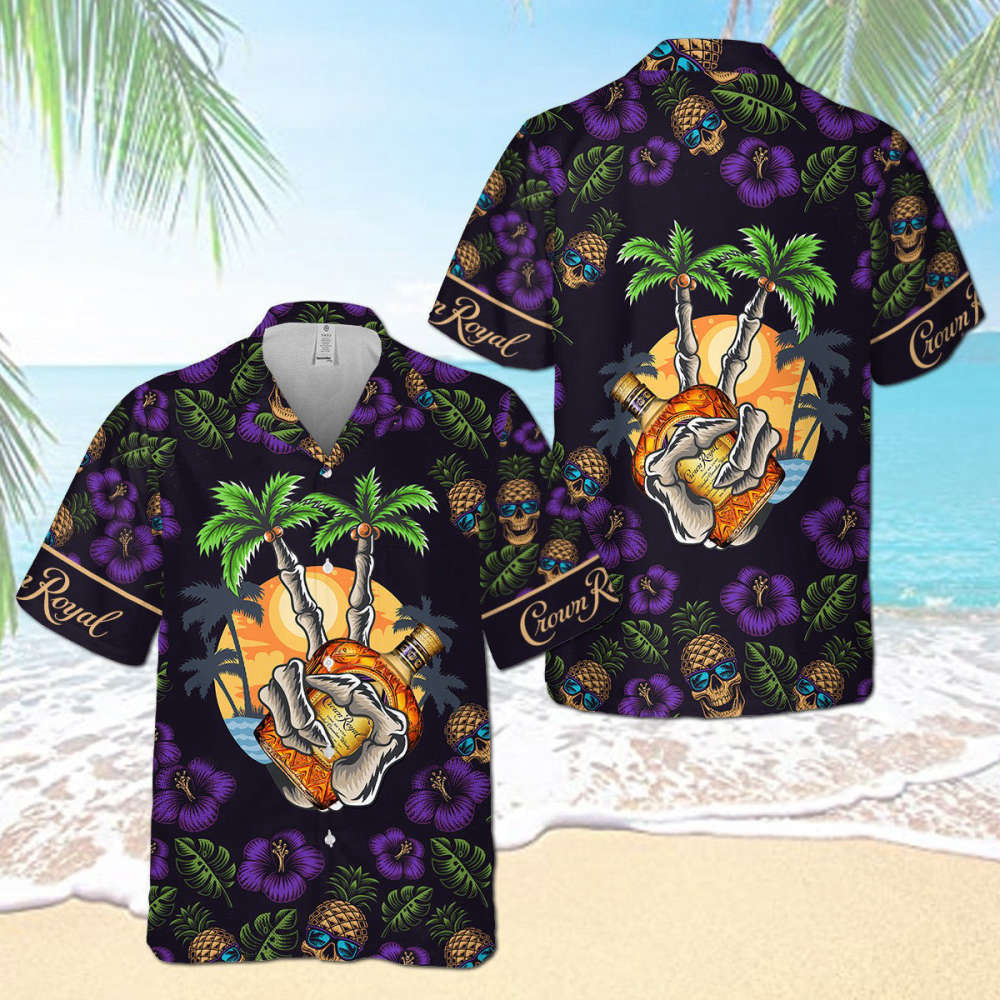 Crown Royal Skeleton Hawaiian Shirt