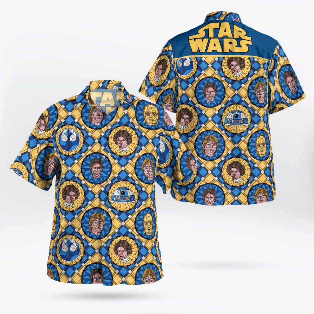 Star Wars Stained Glass Rebel Coin Hawaii Shirt Summer Aloha Shirt For Men Women