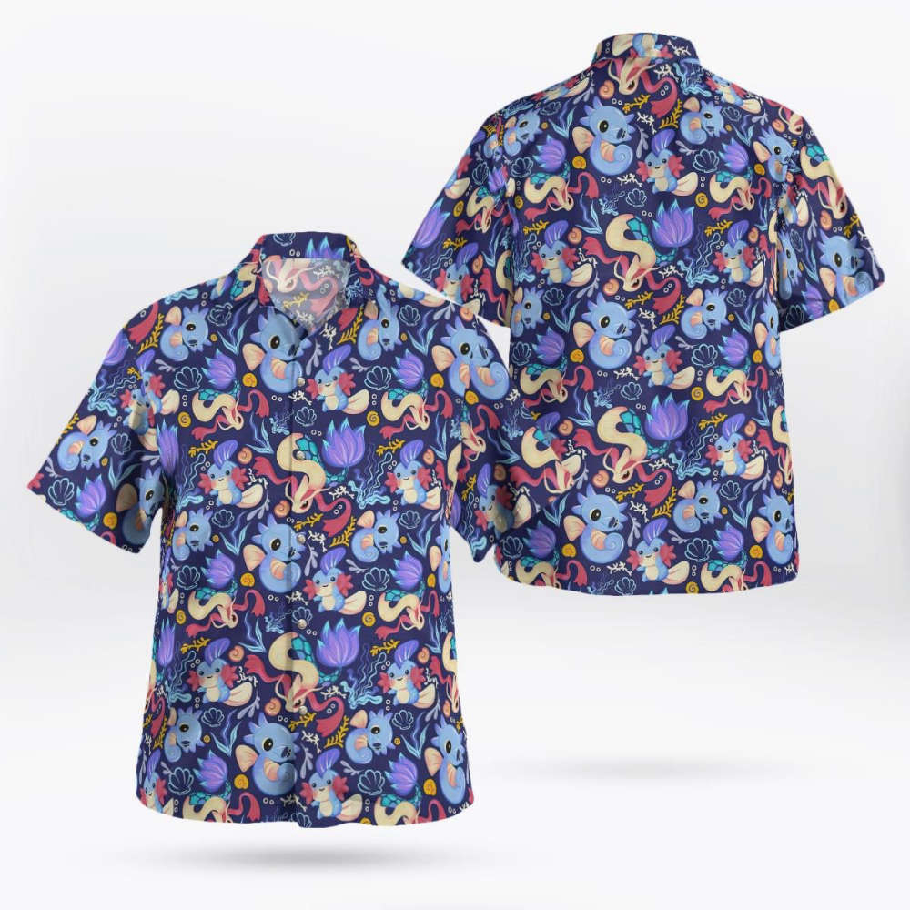 Milotic Water Pokemon Hawaiian Shirt Summer Aloha Shirt For Men Women