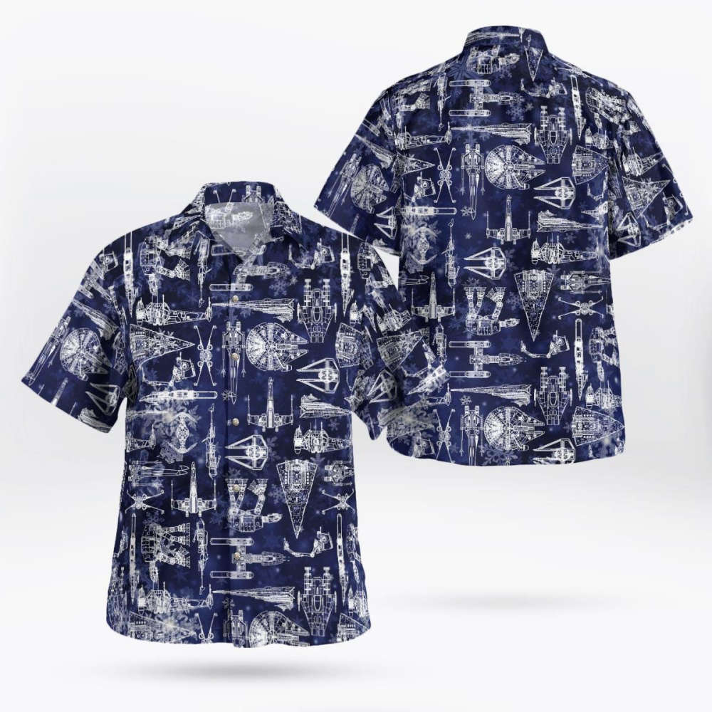 Star Wars Spaceship Blue Hawaiian Shirt Summer Aloha Shirt For Men Women